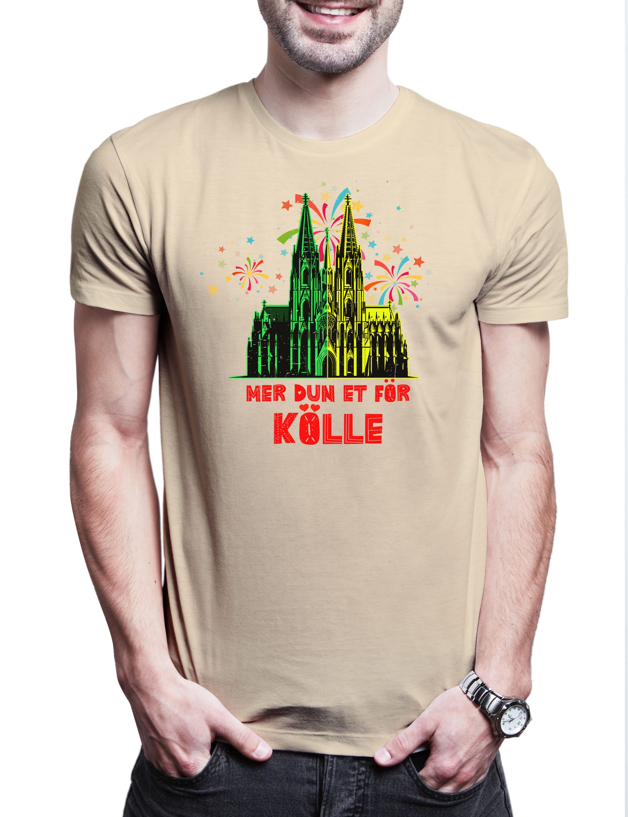 Print-Shirt Fassenacht Kölle Alaaf Herren T-Shirt Köln Kostüm Kölsch Fasching