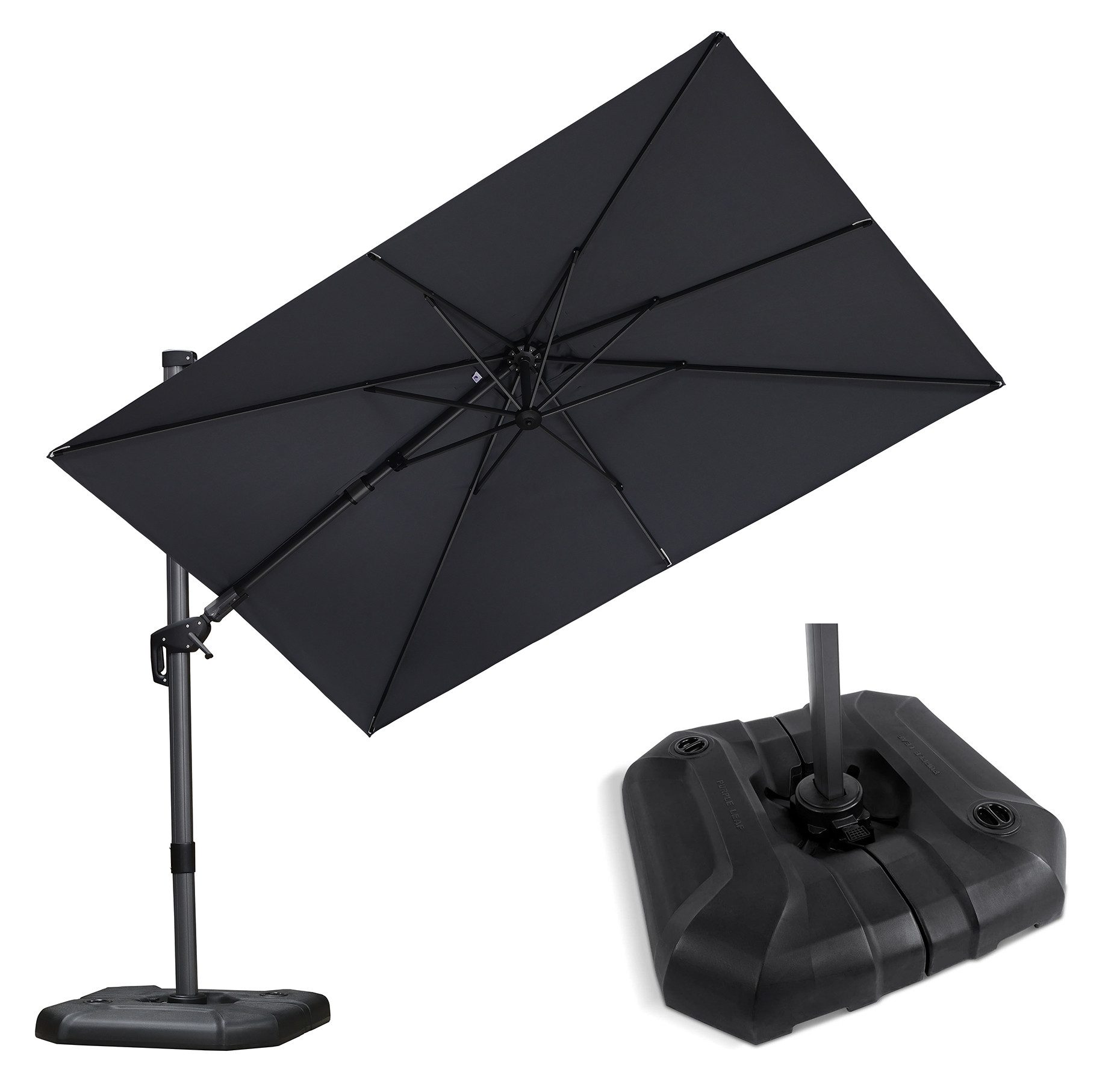 PURPLE LEAF Ampelschirm Quadratischer, Neigbarer Sonnenschirm günstig online kaufen