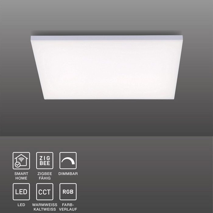 SellTec Smarte LED-Leuchte Q-FRAMELESS Smart Home Smart Home CCT-Farbtemperaturregelung RGB-Farbwechsel Dimmfunktion 1 CCT + RGB Farbwechsel dimmbar per Fernbedienung