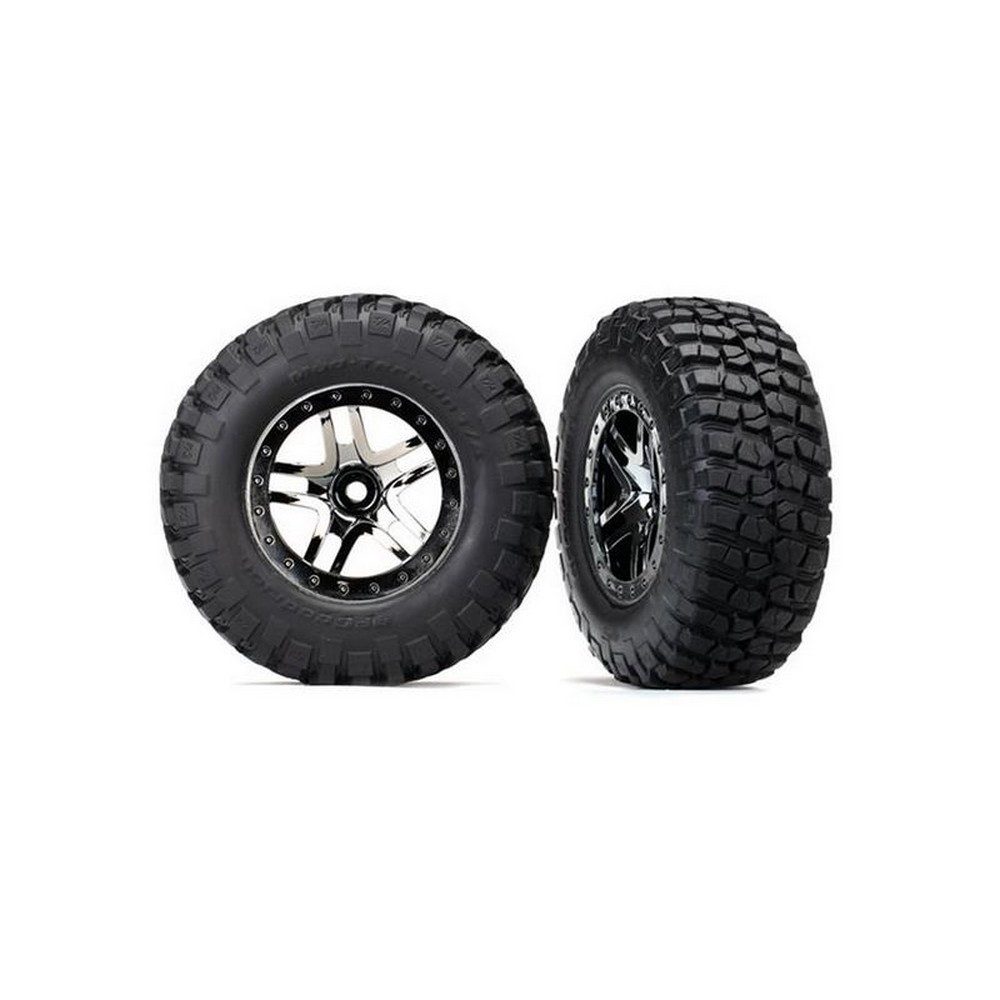 Modellbausatz 6873T Reifen auf Felge SCT Split-Spoke schwarz/chrome (2) (TSM rat