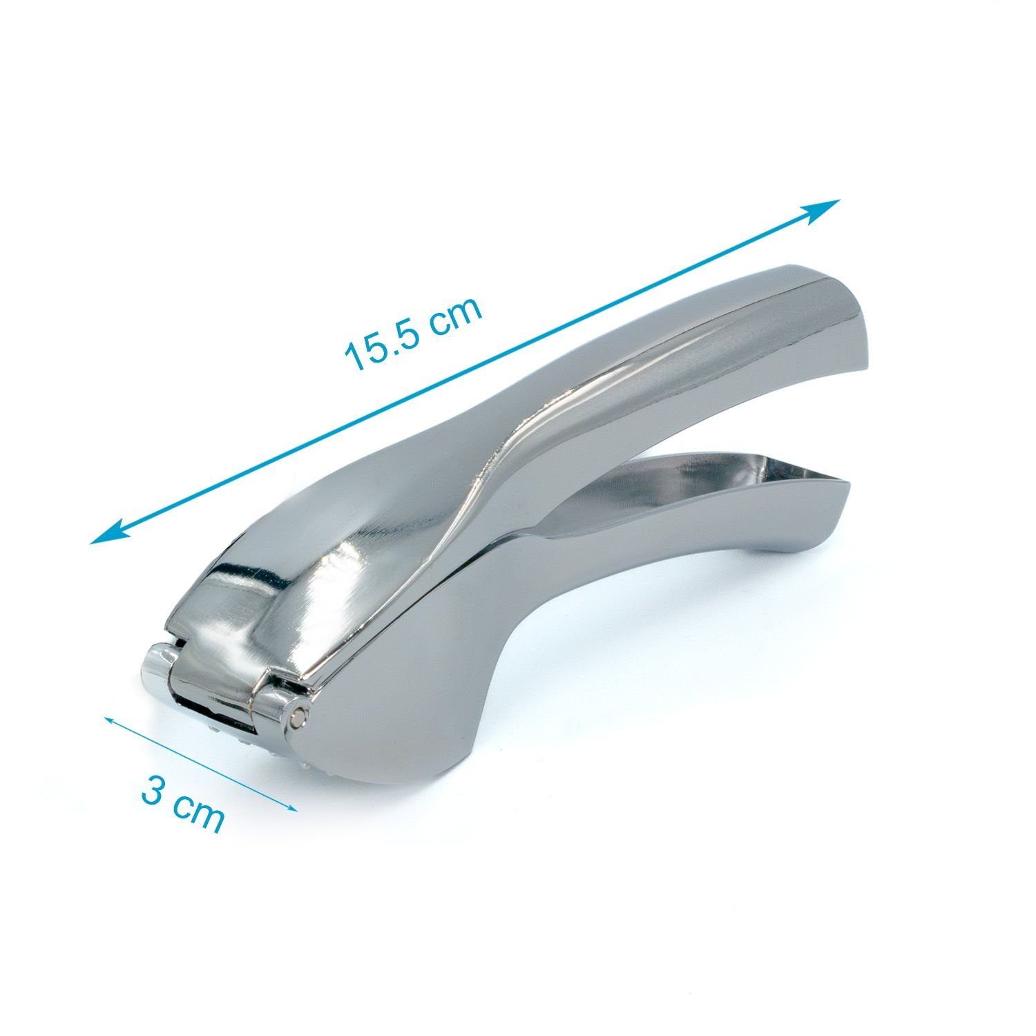 Intirilife Knoblauchpresse (3 St), Zinklegierung, 3-teiliges Set Knoblauchpresse mit Silikonschäler und Reinigungsbürste