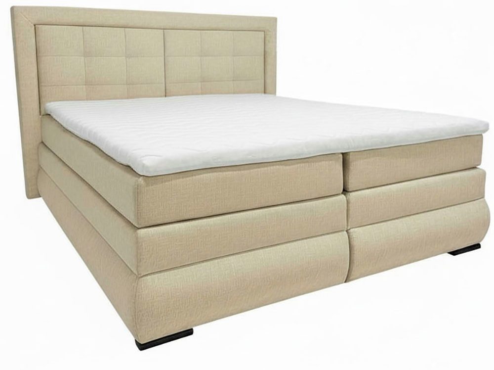 OTTO home Boxspringbett MIVVA mit Bettkasten, mit Taschenfederkernmatratze H3, H3/H4 mix, H4 (mit hochwertigem Luxus-Microfaser-Stoff, wahlweise mit LED-Leuchten), mit Kaltschaum- oder Visco-Topper (bei H4), Komfortliegehöhe 67cm