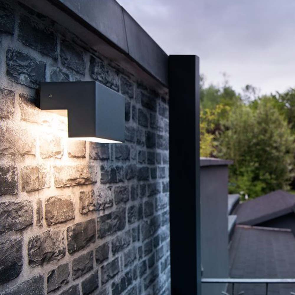 SLV Außen-Wandleuchte LED Wandleuchte L-Line in Anthrazit und Weiß-satiniert 7W 570lm IP65, LED