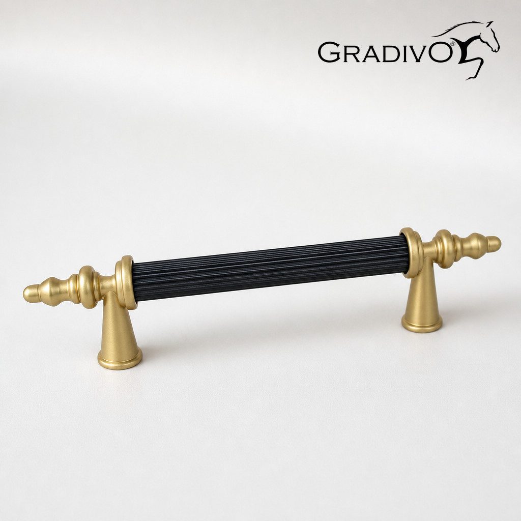 Gradivo Möbelgriff Schrankgriff Bügelgriff 916 - Gold-Schwarz, 128 mm