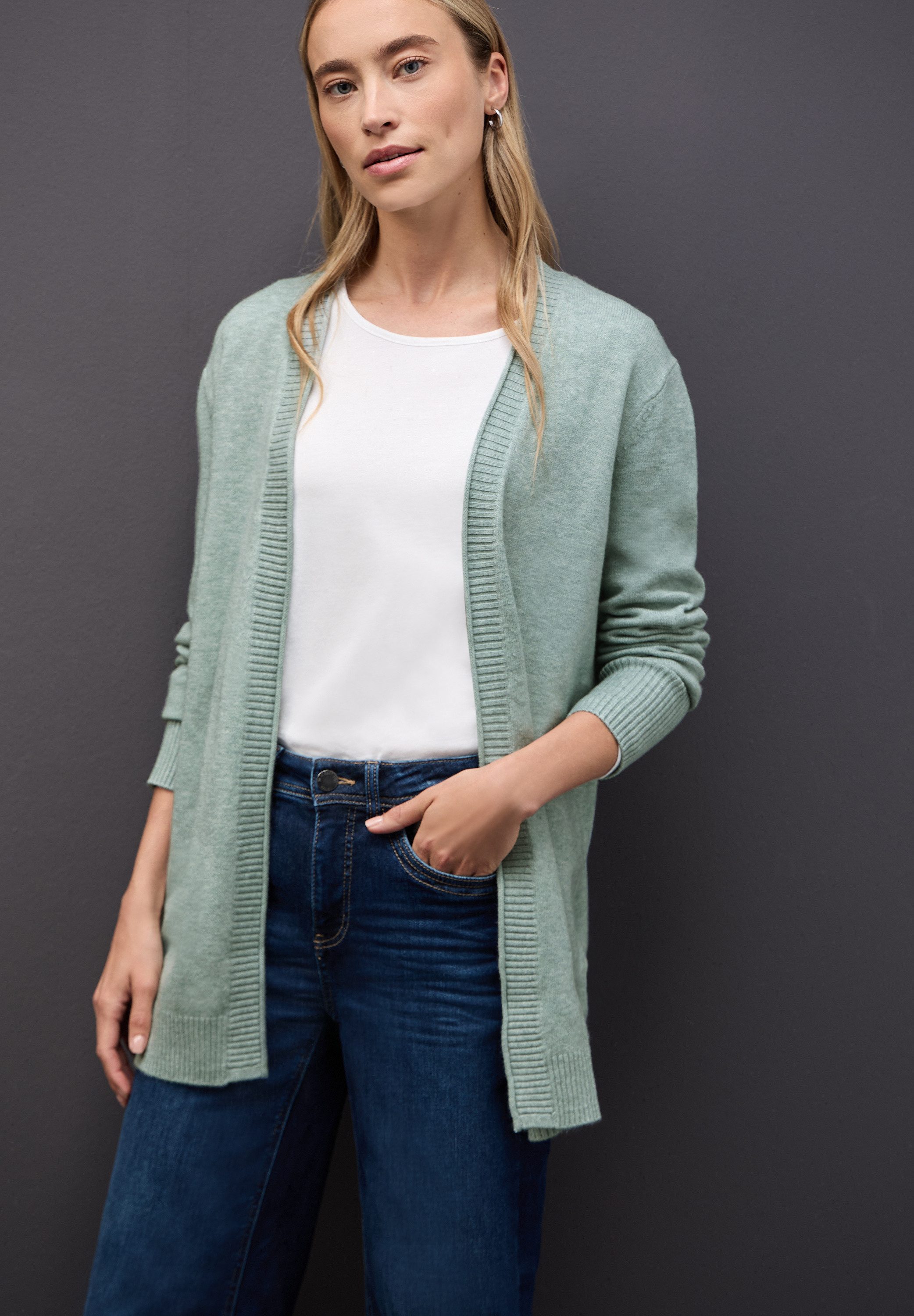 STREET ONE Strickjacke in Unifarbe