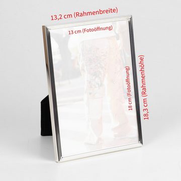 Amadeo Bilderrahmen 13x18 cm Bildausschnitt, Rahmengröße: 13,2x18,3 cm, versilbert, Samt-Rückseite