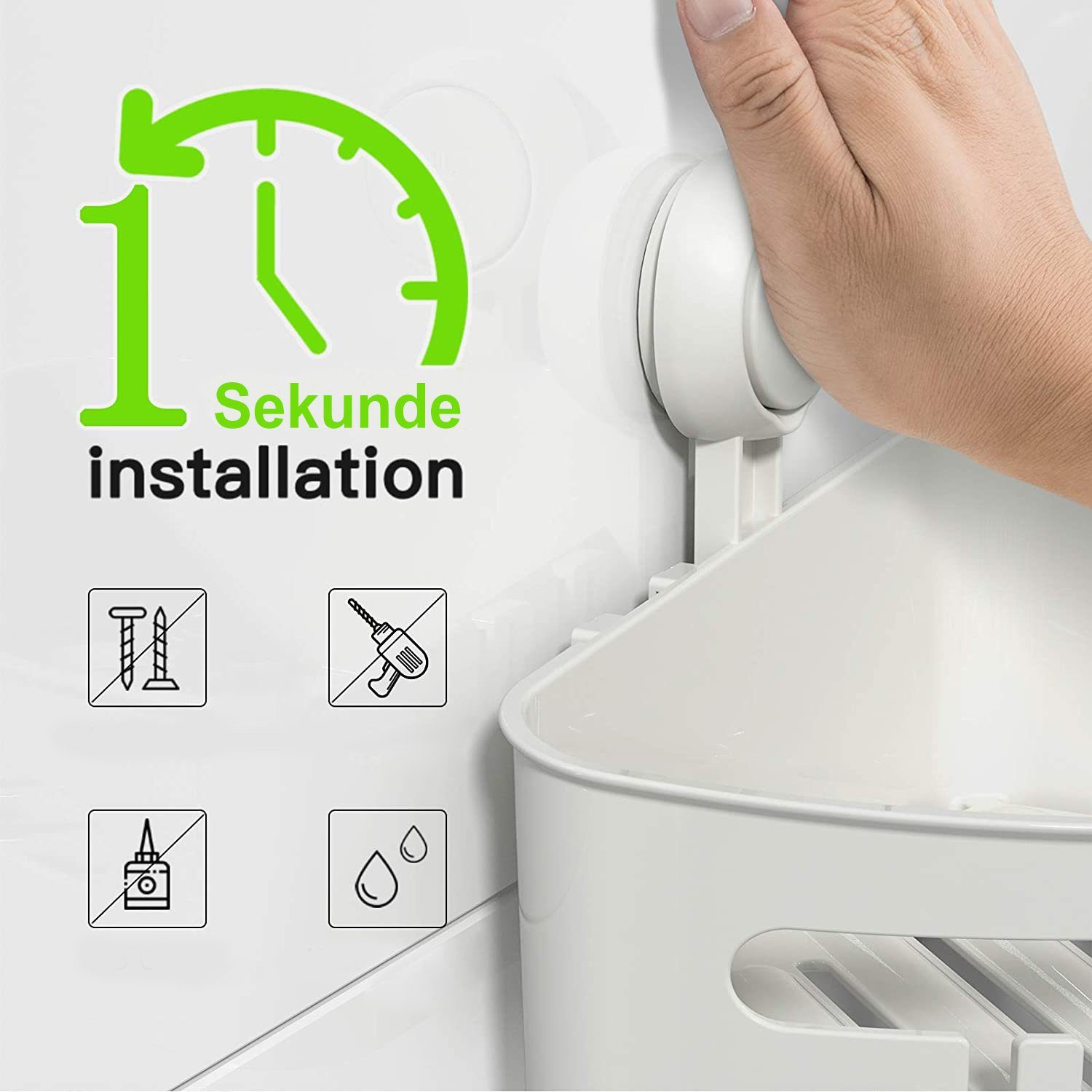 Elegear Duschablage Duschablage Badezimmer mit Saugnapf günstig online kaufen