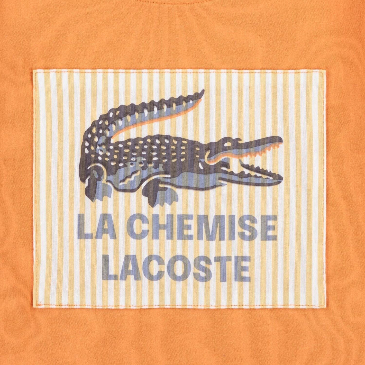 Lacoste T-Shirt Lacoste Kinder T-Shirt – Applique-Print Orange