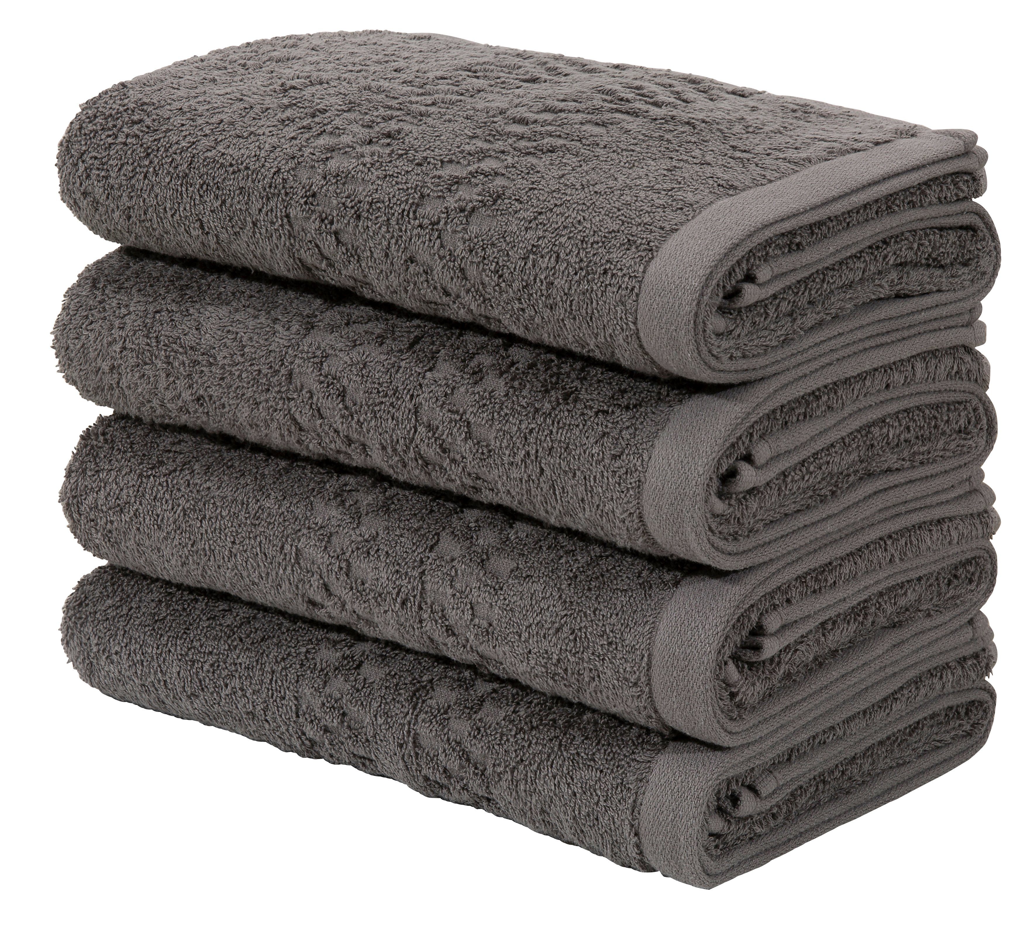 my home Handtuch Regona, Handtücher 50x100cm, flauschig und weich, 500gr/m², Frottier (Set, 4-St), Premium Handtücher mit Bordüre, Set, 100% Baumwolle, 5 Jahre Garantie