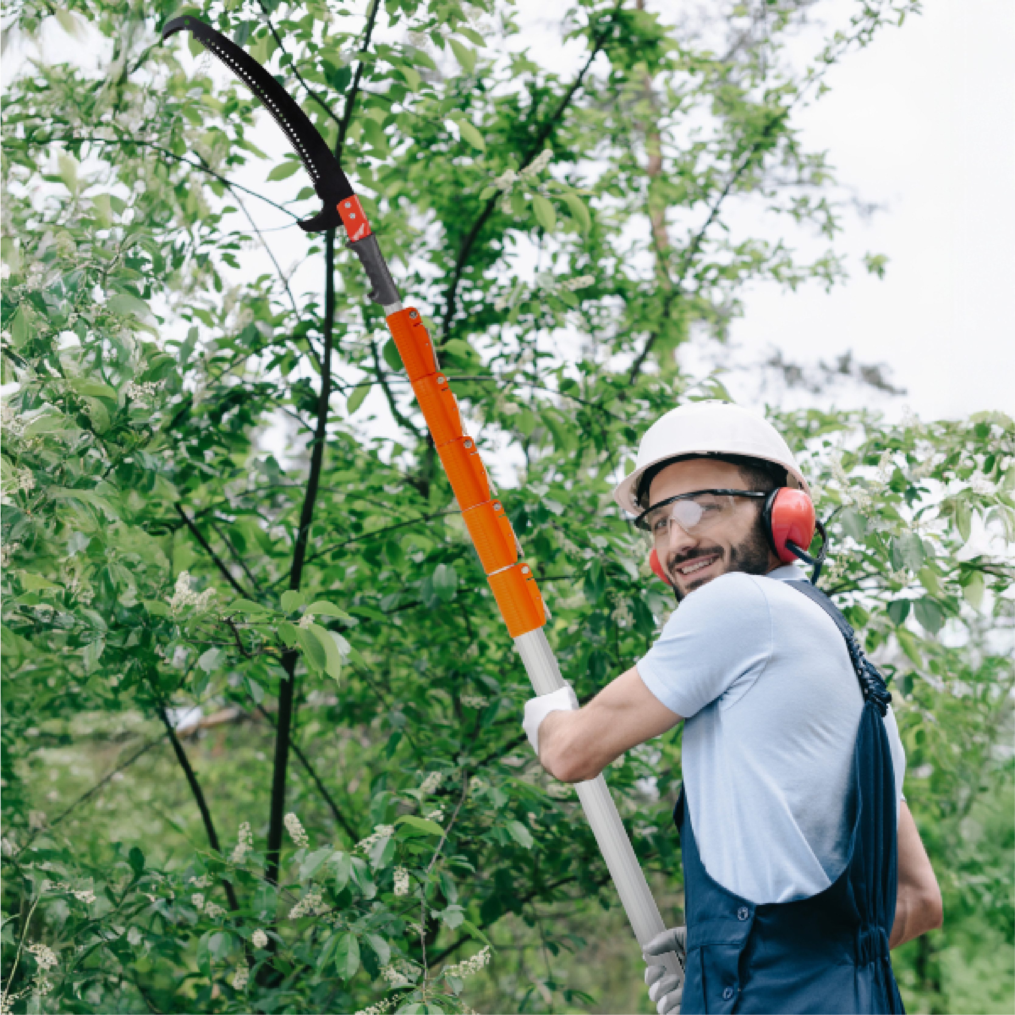 LALAHO Gartensäge Astschere Teleskop mit Stiel 8m/7.3m Handsäge Einstellbare Länge, Astscheren-Set mit Tragetasche & scharfem Sägeblatt