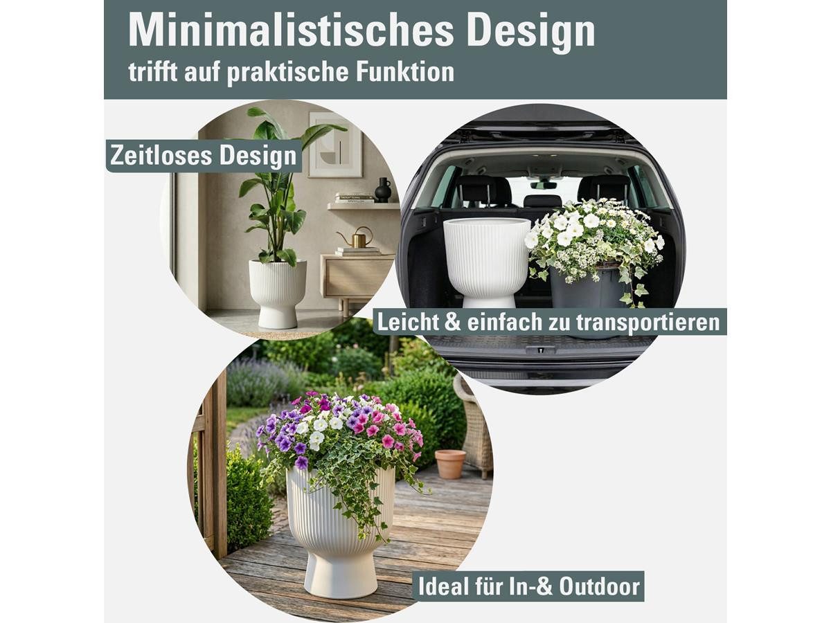 Prosperplast Blumentopf Milly Round, inkl. Pflanzeinsatz, 23,9 x 30,5 cm
