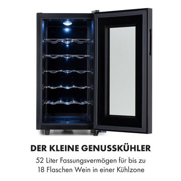 Klarstein Weinkühlschrank Bellevin 18 Uno, für 18 Standardflaschen á 0,75l,Wein Flaschenkühlschrank Weintemperierschrank Weinschrank Kühlschrank