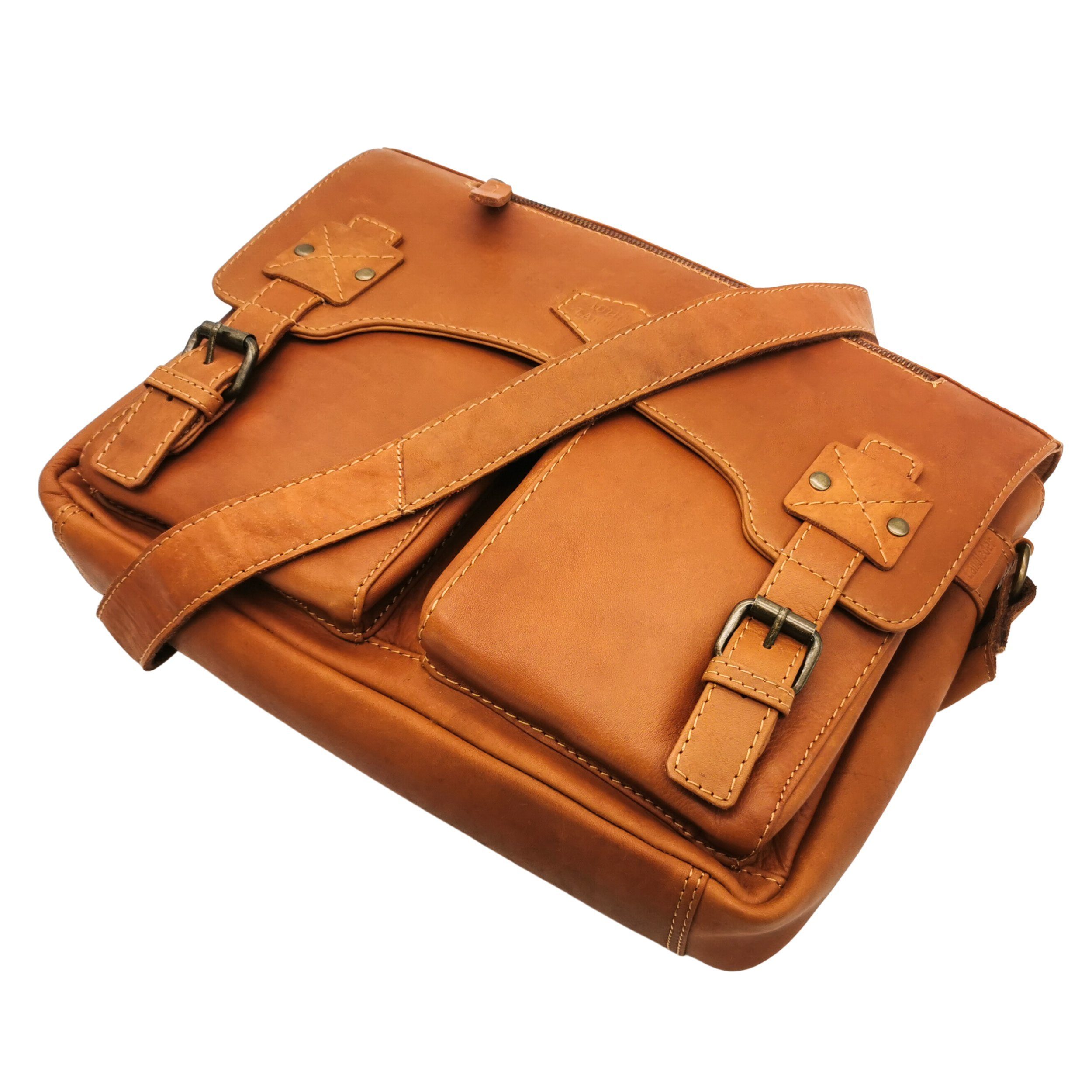 Landleder Laptoptasche Echtleder Businesstasche, Pullup Vollrindleder