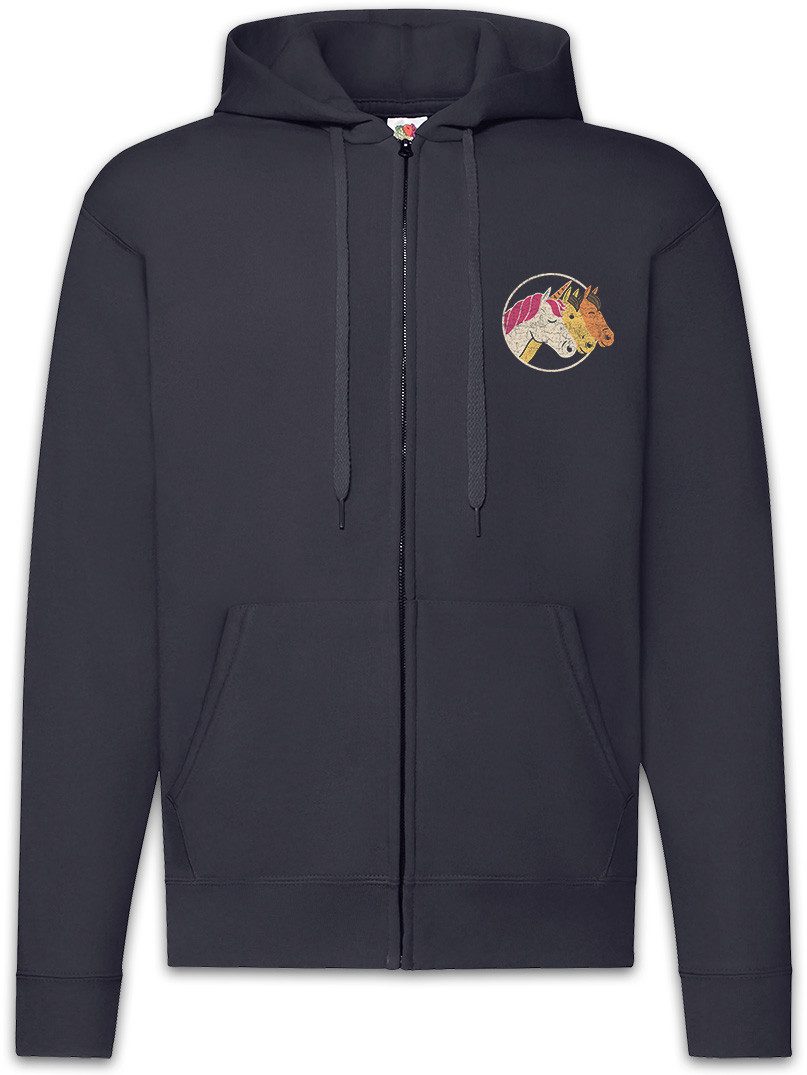 Sweatjacke Unicorn & Horses Zipper Hoodie Einhorn Regenbogen Horn Rainbow Fun