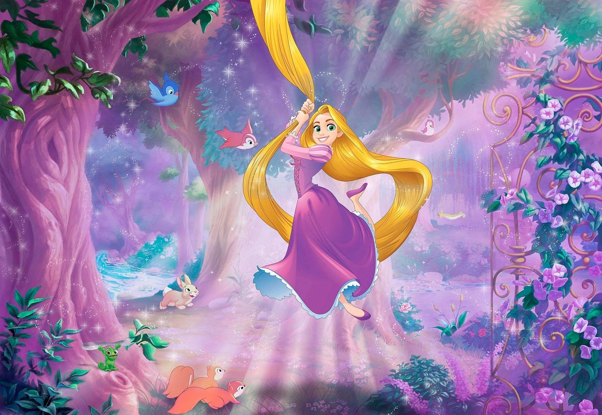 Komar Fototapete Rapunzel - Größe 368 x 254 cm, glatt, bedruckt, Kinderzimmer