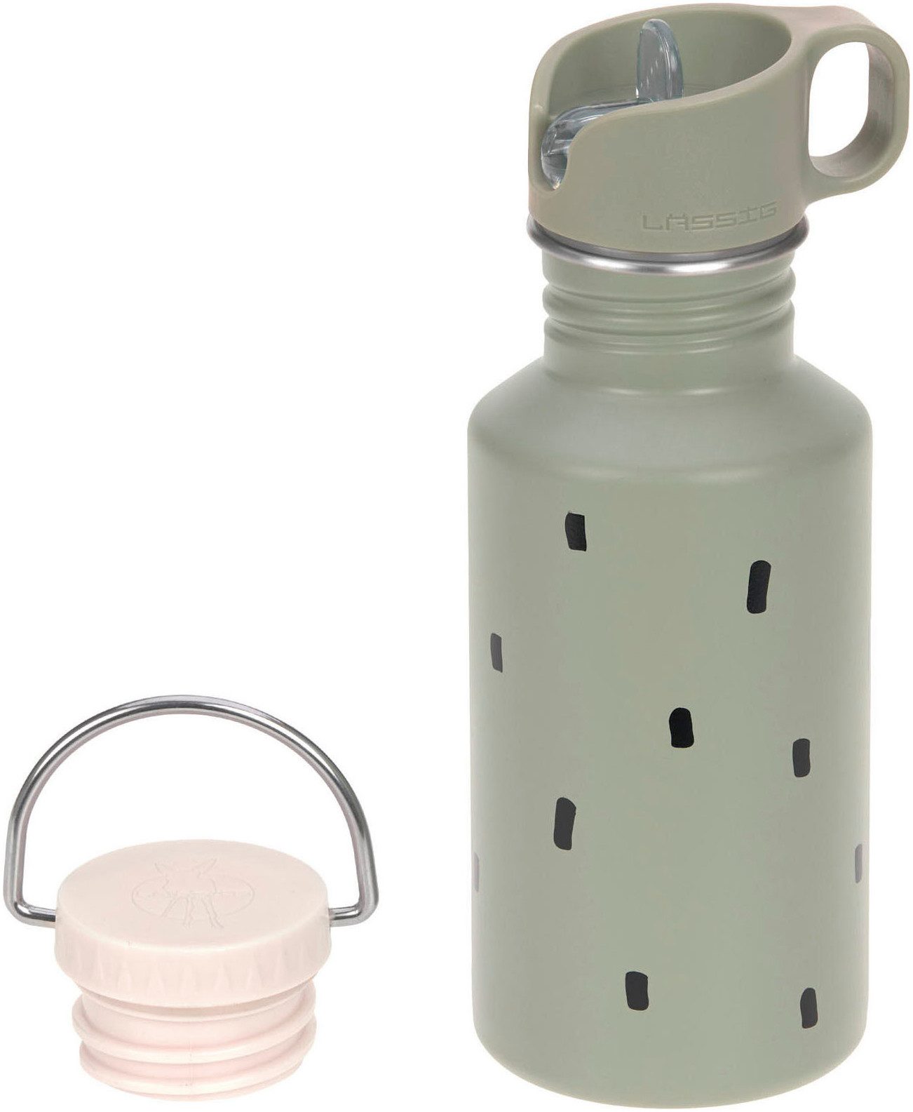 LÄSSIG Trinkflasche Happy Prints, Light Olive