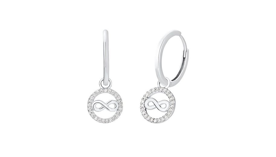 JO WISDOM Damen Hängende Ohrringe Silber 925 Mit 3A Zirkonia Kristall April Geburtsstein,Schmuck Für Frauen