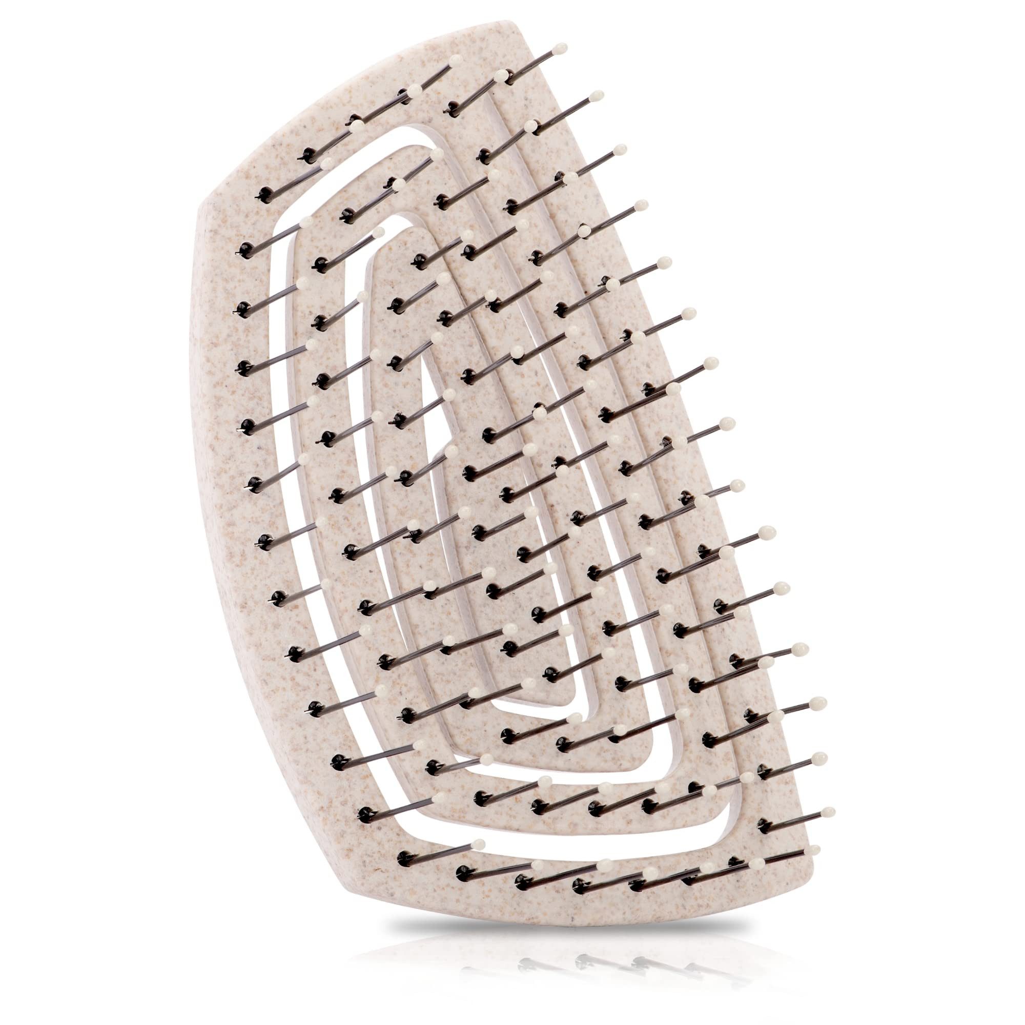 Ninabella Haarbürste Mini V2 Bio Haarbürste ohne Ziepen - Entwirrbürste für lange, lockige, 1-tlg., Haare - Anti-Ziep Bürste für Damen und Kinder - Reisebürste