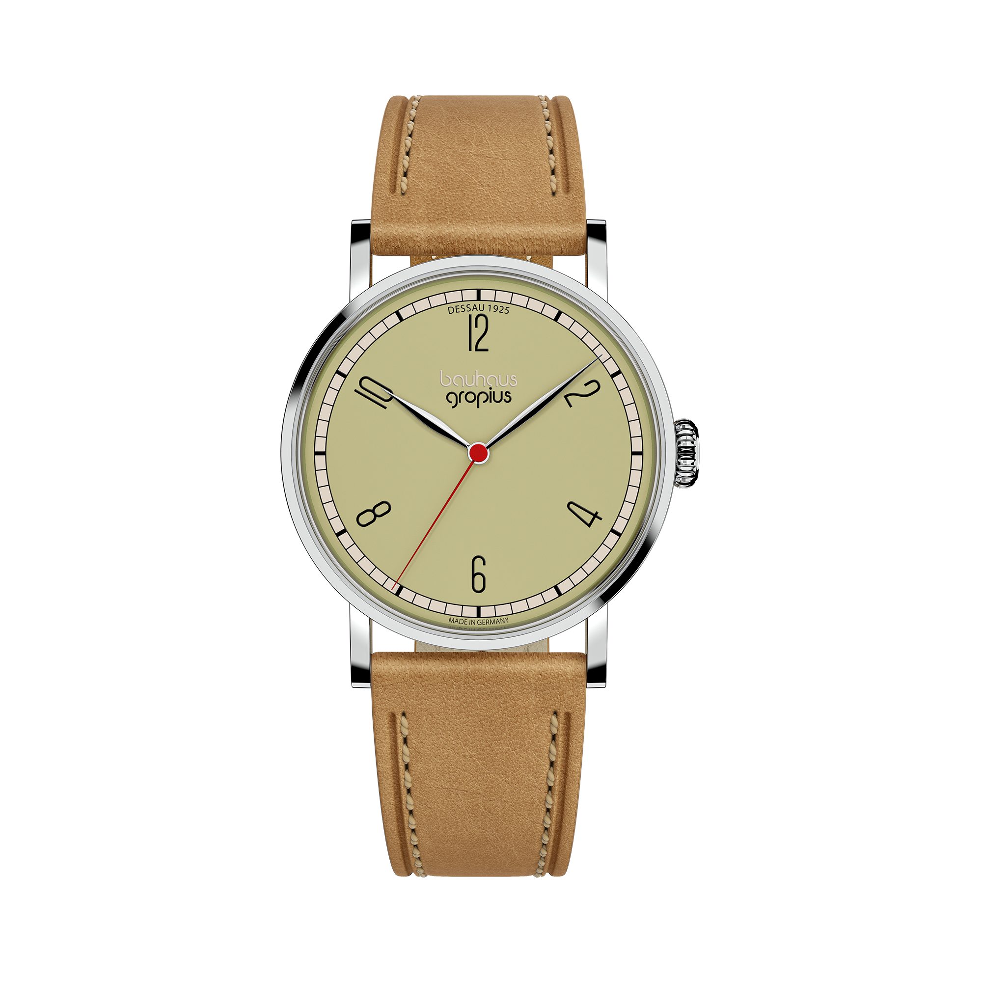 Walter Gropius Quarzuhr Damenuhr, Made in Germany, Saphirglas, Frauen am Bauhaus - WGNL 001-07, Designeruhr, Lederarmband mit Easy-Release System, Edelstahlgehäuse