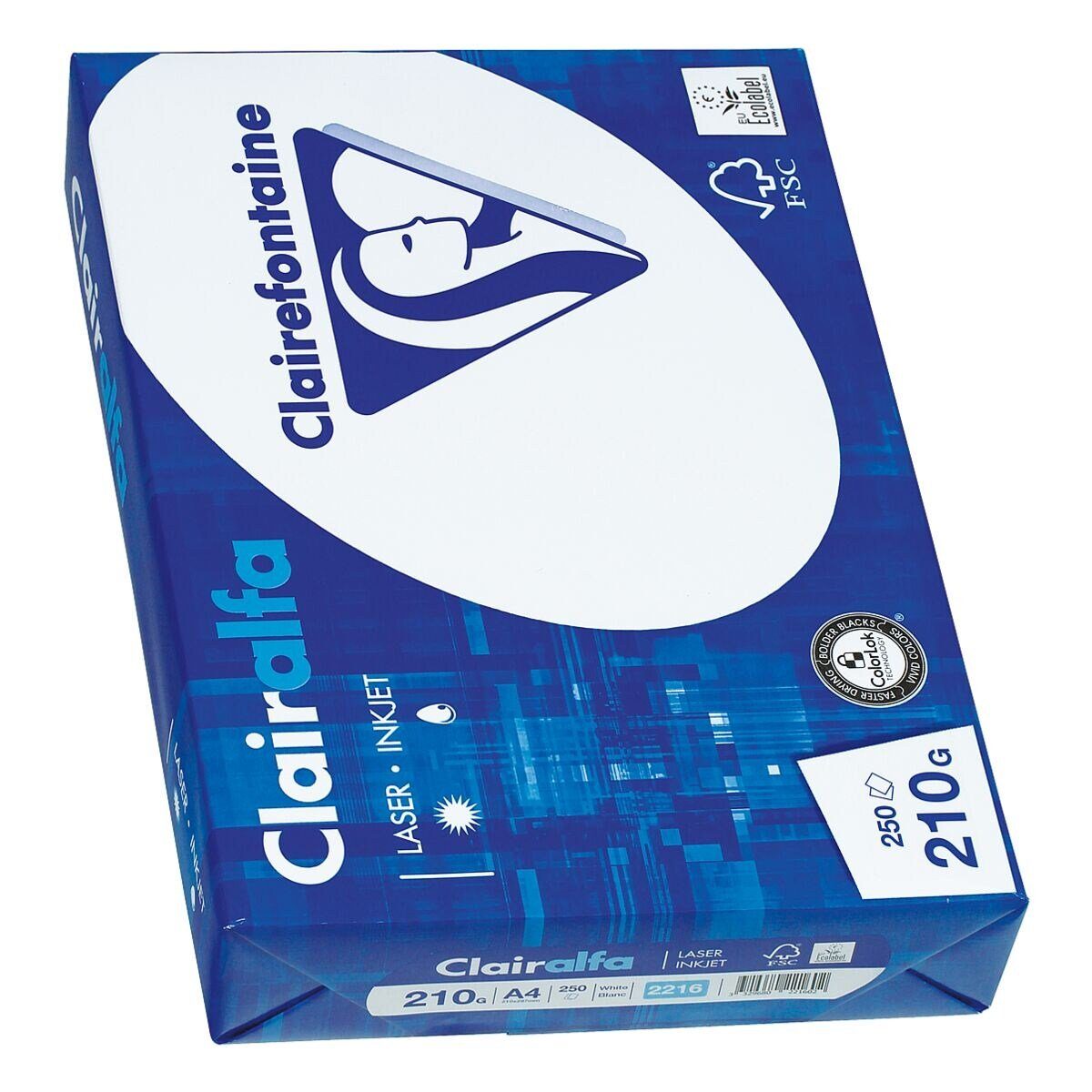 CLAIREFONTAINE Druckerpapier Clairalfa 2216, Format DIN A4, 210 g/m², 250 Blatt