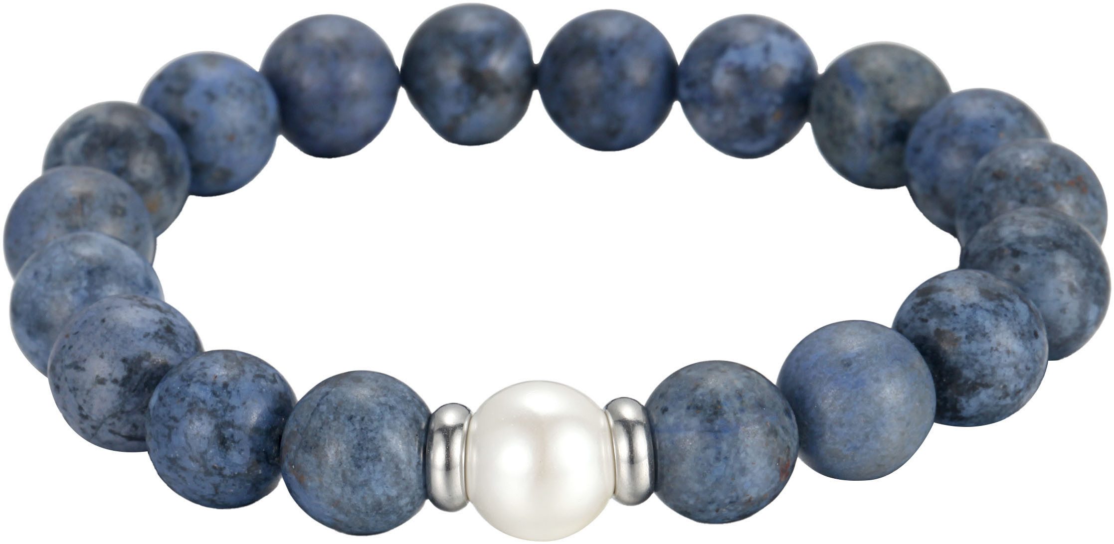 Firetti Armband Set Multipack Schmuck Geschenk Edelstahl Armschmuck Armkette Edelstein (Set, 2-tlg), mit Lavastein, Dumortierit - mit Muschelperle