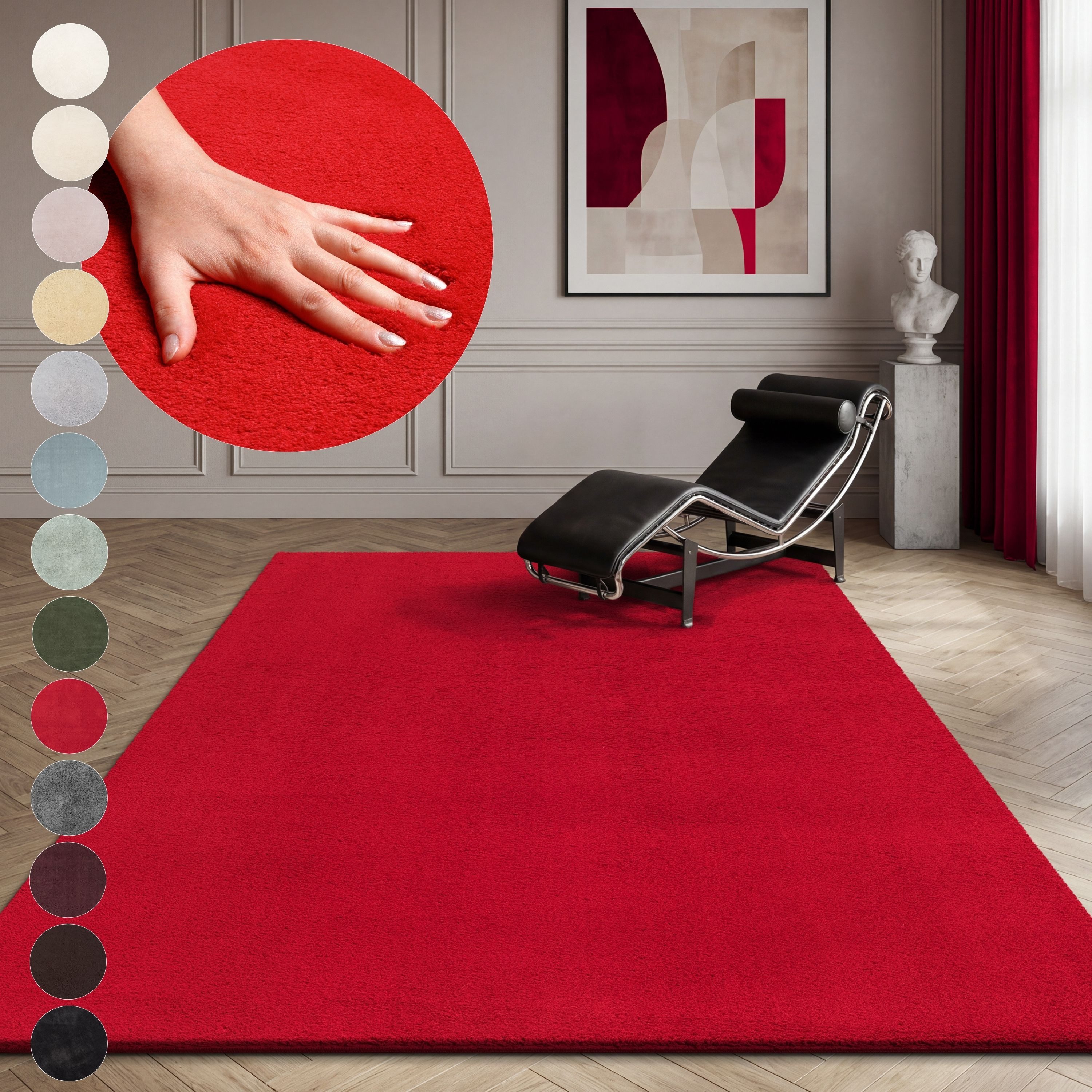 OTTO home Teppich Arabell, Kunstfellteppich, Felloptik, waschbar, rechteckig, Höhe: 16 mm, flauschig, kuschelig, Anti-Rutsch-Unterseite, Wohnzimmer, Schlafzimmer