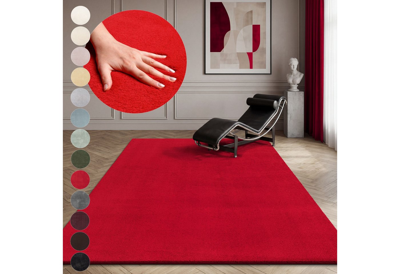 OTTO home Teppich Arabell, Kunstfellteppich, Felloptik, waschbar, rechteckig, Höhe: 16 mm, flauschig, kuschelig, Anti-Rutsch-Unterseite, Wohnzimmer, Schlafzimmer