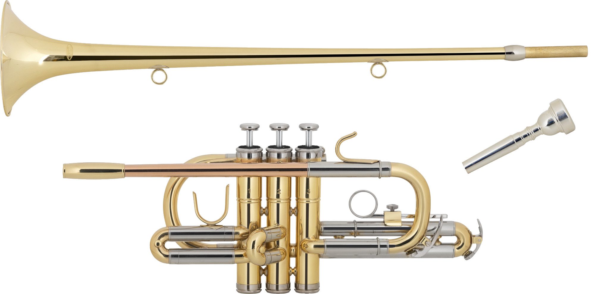 Classic Cantabile Trompete TR-45 Herald Trompete - für Fanfaren, Paraden und Zeremonien, Heraldtrompete für Fanfaren, Paraden und Zeremonien