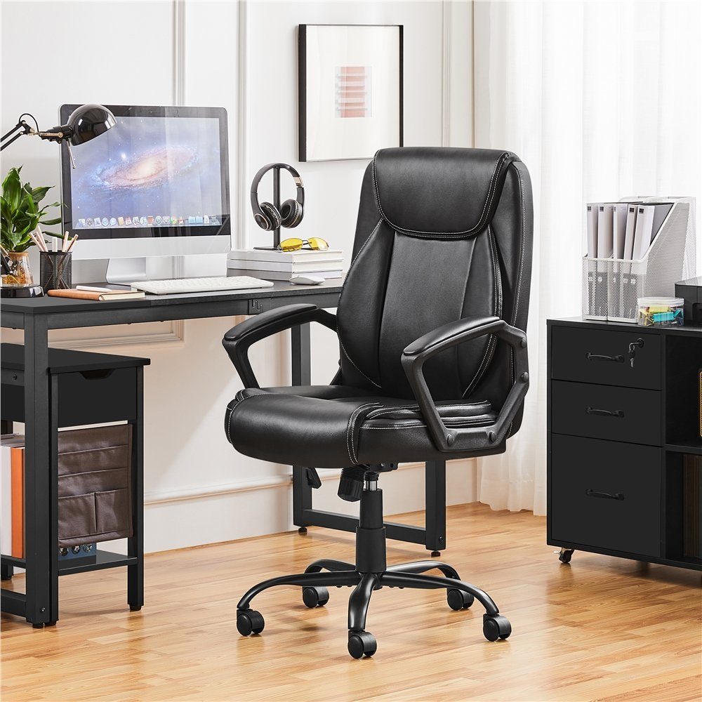 Yaheetech Bürostuhl, Schreibtischstuhl Ergonomischer Drehstuhl schwarz Computerstuhl