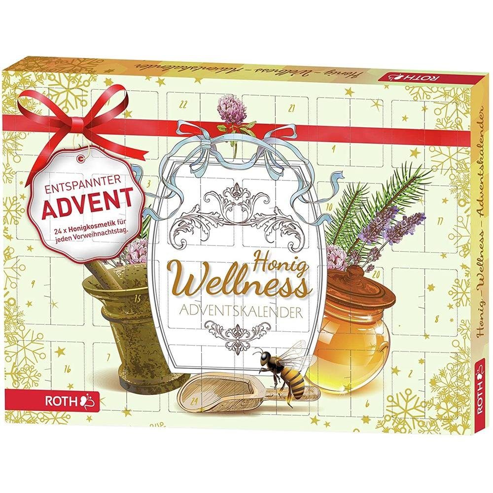 Roth Adventskalender Honig-Wellness, mit 24 Türchen, für Erwachsene, Wellnessartikel mit Honig