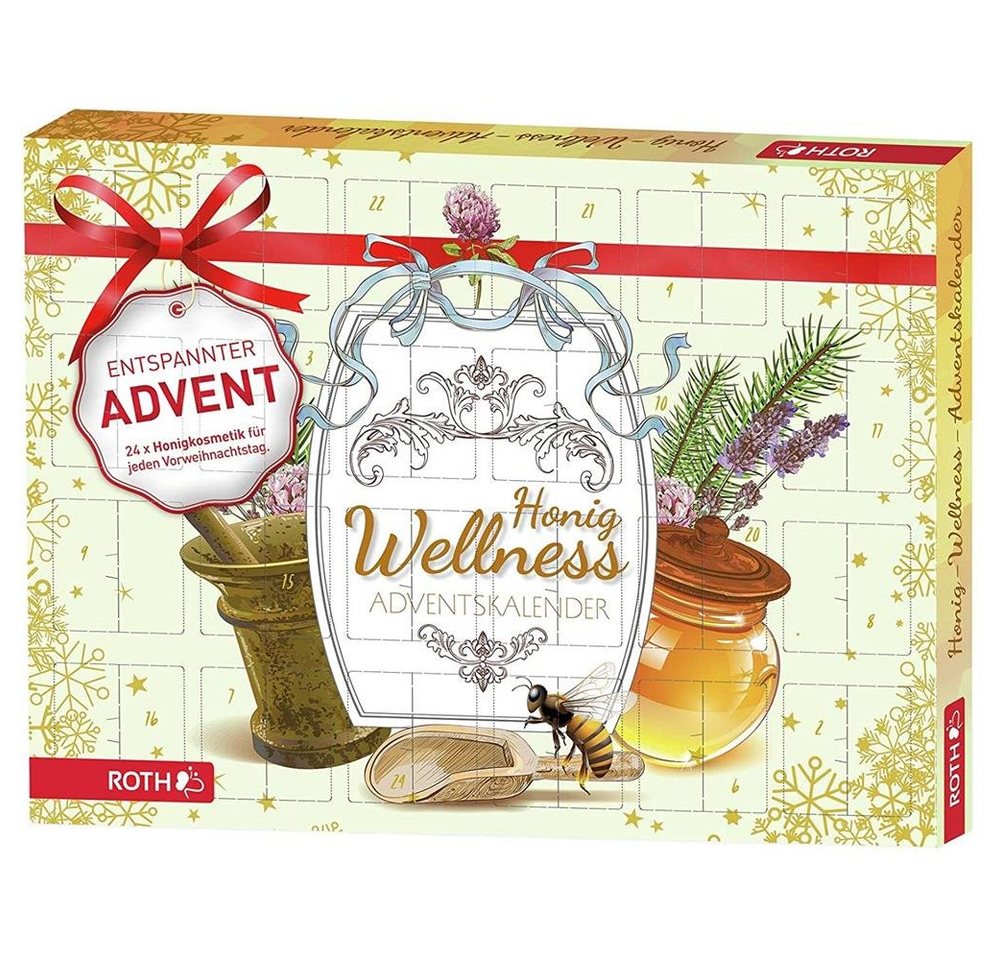 Roth Adventskalender Honig-Wellness, mit 24 Türchen, für Erwachsene, Wellnessartikel mit Honig