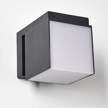 hofstein Außen-Wandleuchte »Gobbi« LED Außenwandlampe aus Aluguss in Anthrazit/Weiß, 3000 Kelvin, 600 Lumen, verstellbare m. Lichteffekt, IP44