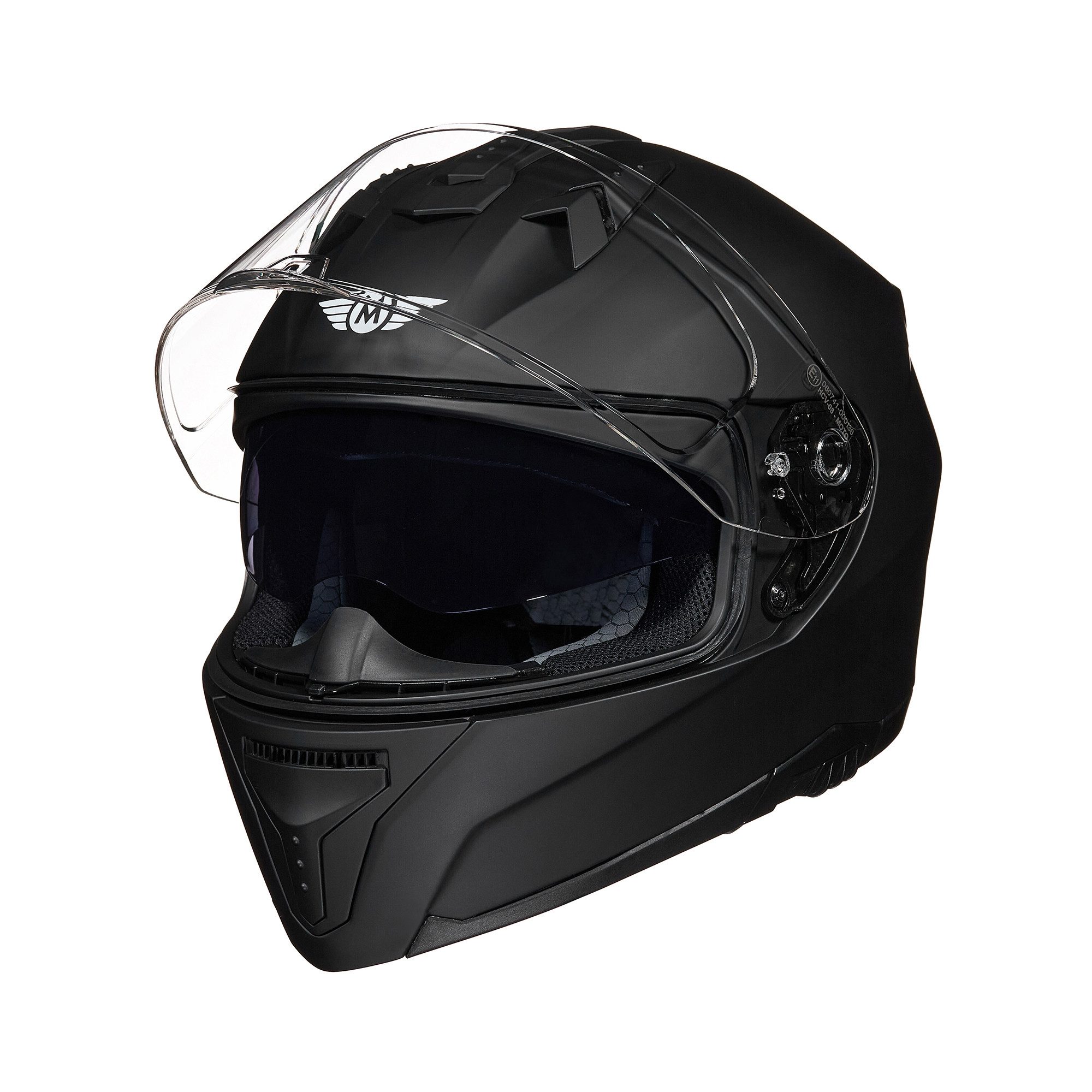 MOTO HELMETS Motorradhelm Integralhelm Motorrad Full Helm AF-77, Helm für Motorrad Roller Scooter, Schnellverschluss, Visier, nur 1350g