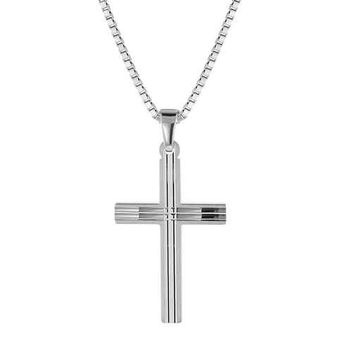 trendor Kette mit Anhänger Kreuz mit 925 Silber