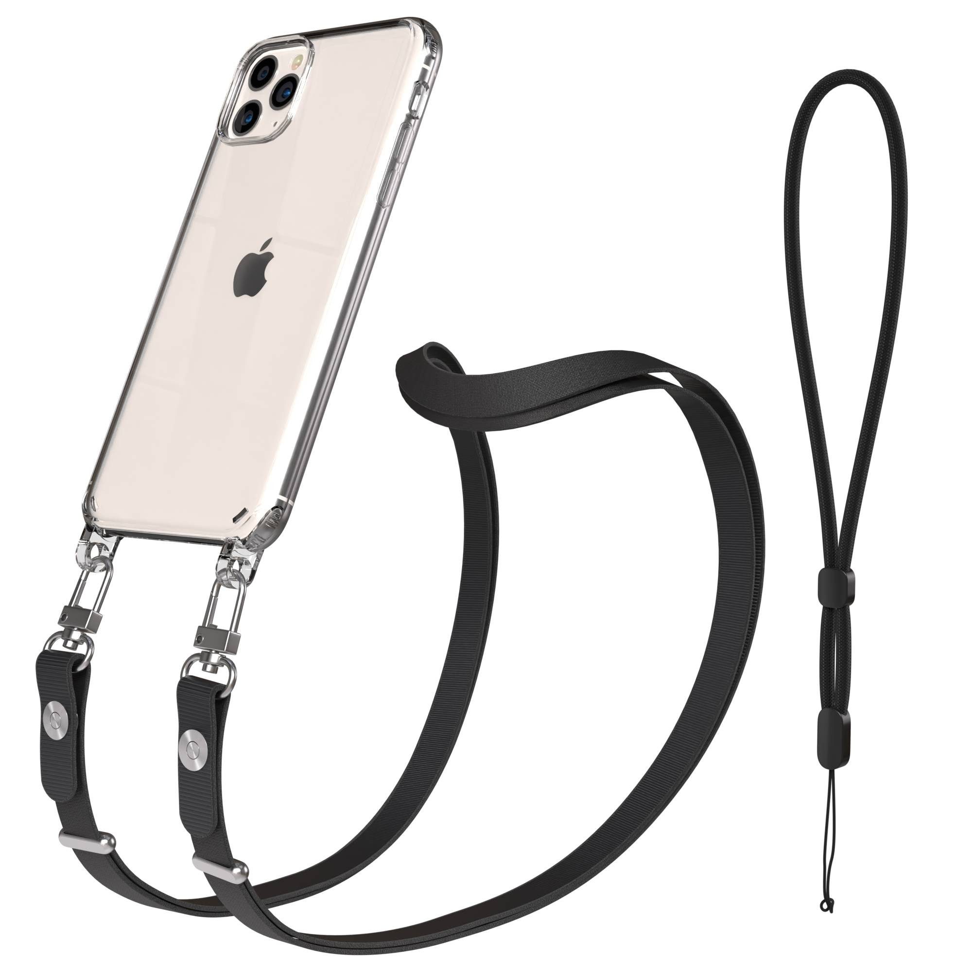 EAZY CASE Handykette für Apple iPhone 11 Pro Max Handyhülle mit Handyband magnetisch, Schlichte Handykette in Schwarz mit Magnetverschluss