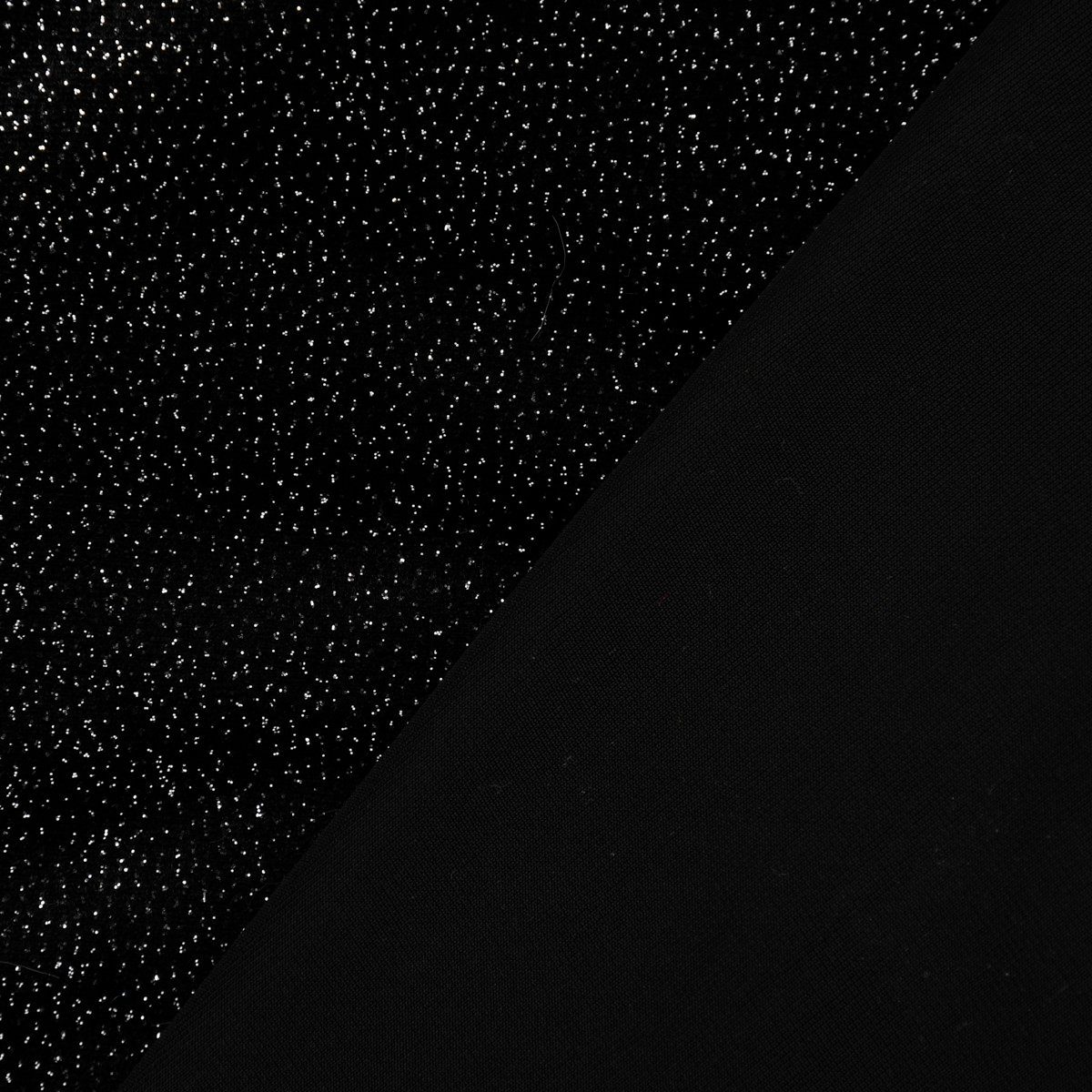 SCHÖNER LEBEN. Stoff Samtstoff Stretchsamt Glitzer schwarz silber 1,5m