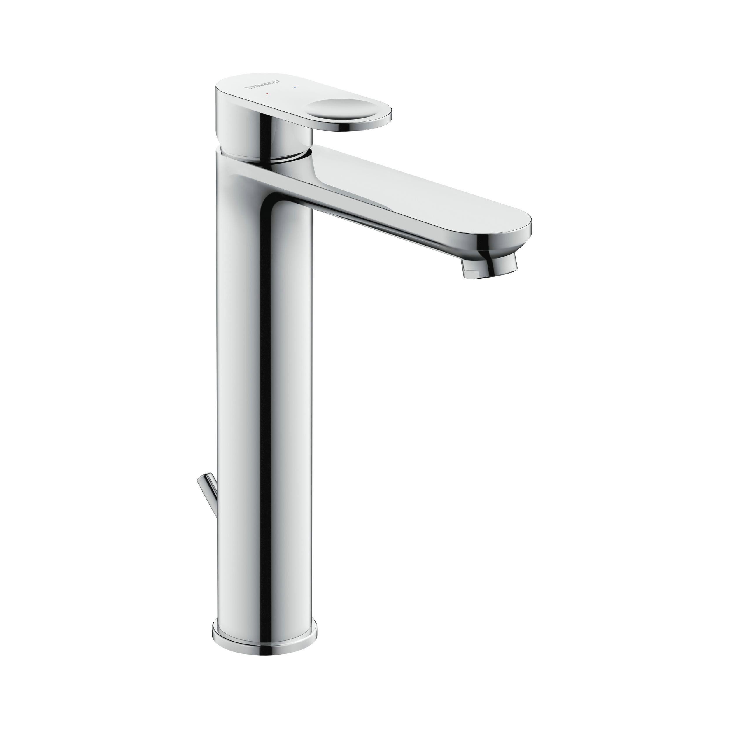 Duravit Badarmatur Waschtischarmatur B.3 L 27 cm mit Ablaufgarnitur (Einzelartikel, mit Zugstangen-Ablaufgarnitur) AirPlus-Strahl, AquaControl, Keramikmischsystem