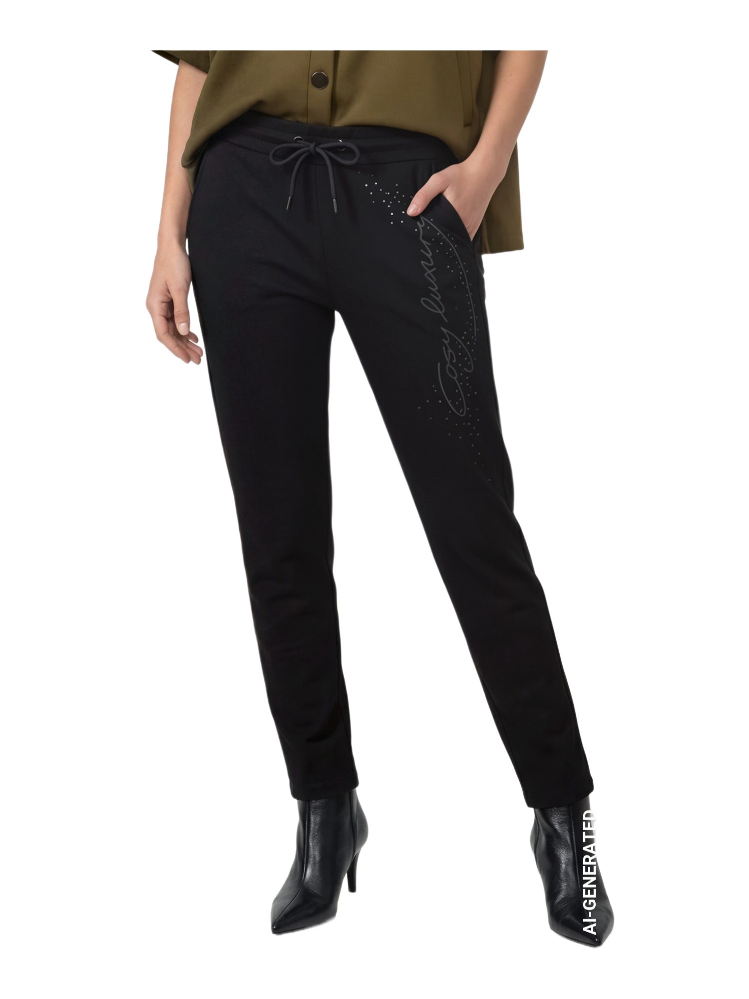 Monari Stoffhose schwarz,Casual,Polyester,Unifarben,Regular Fit,Mittel