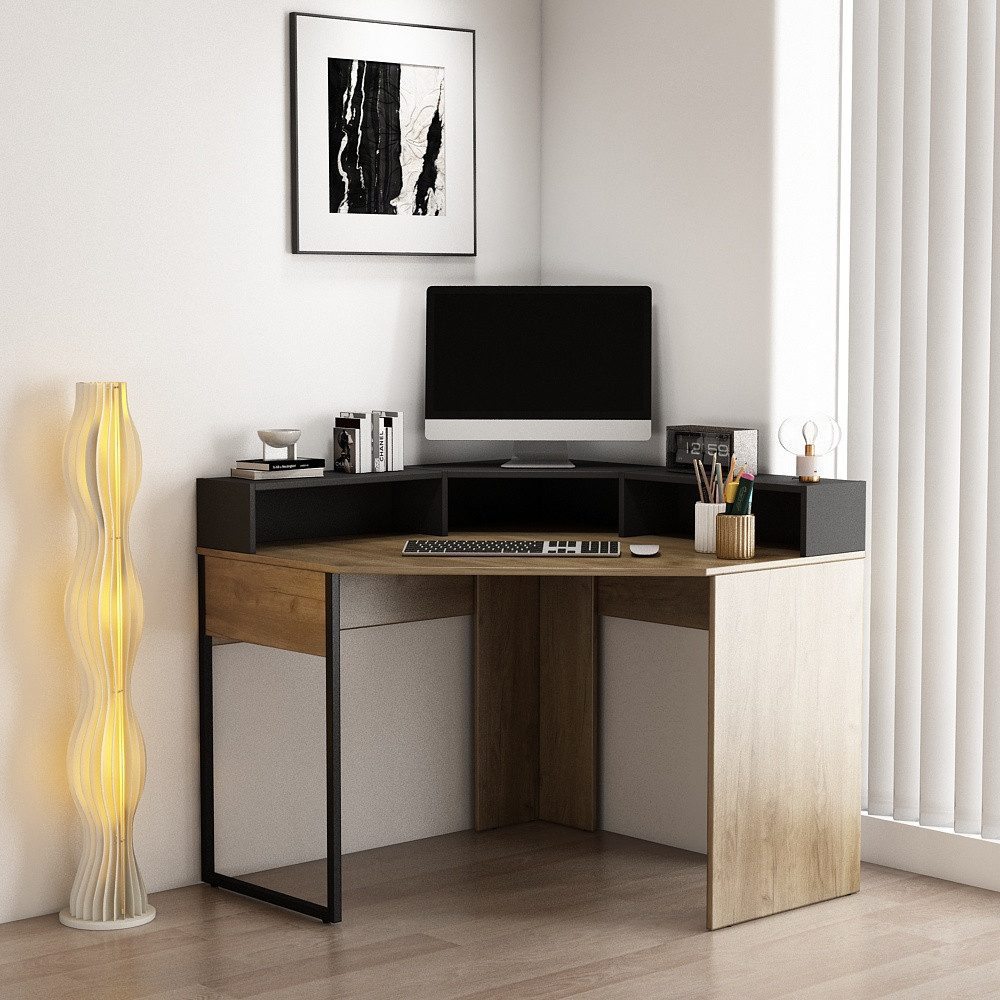 OTTO home Eckschreibtisch Moid, mit Schreibtischaufsatz, modernes Design, B. 100 cm