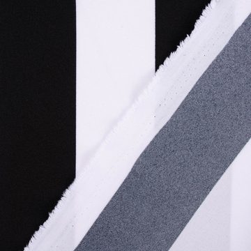 SCHÖNER LEBEN. Stoff Faschingsstoff Polyester Streifen schwarz weiß 1,5m Breite