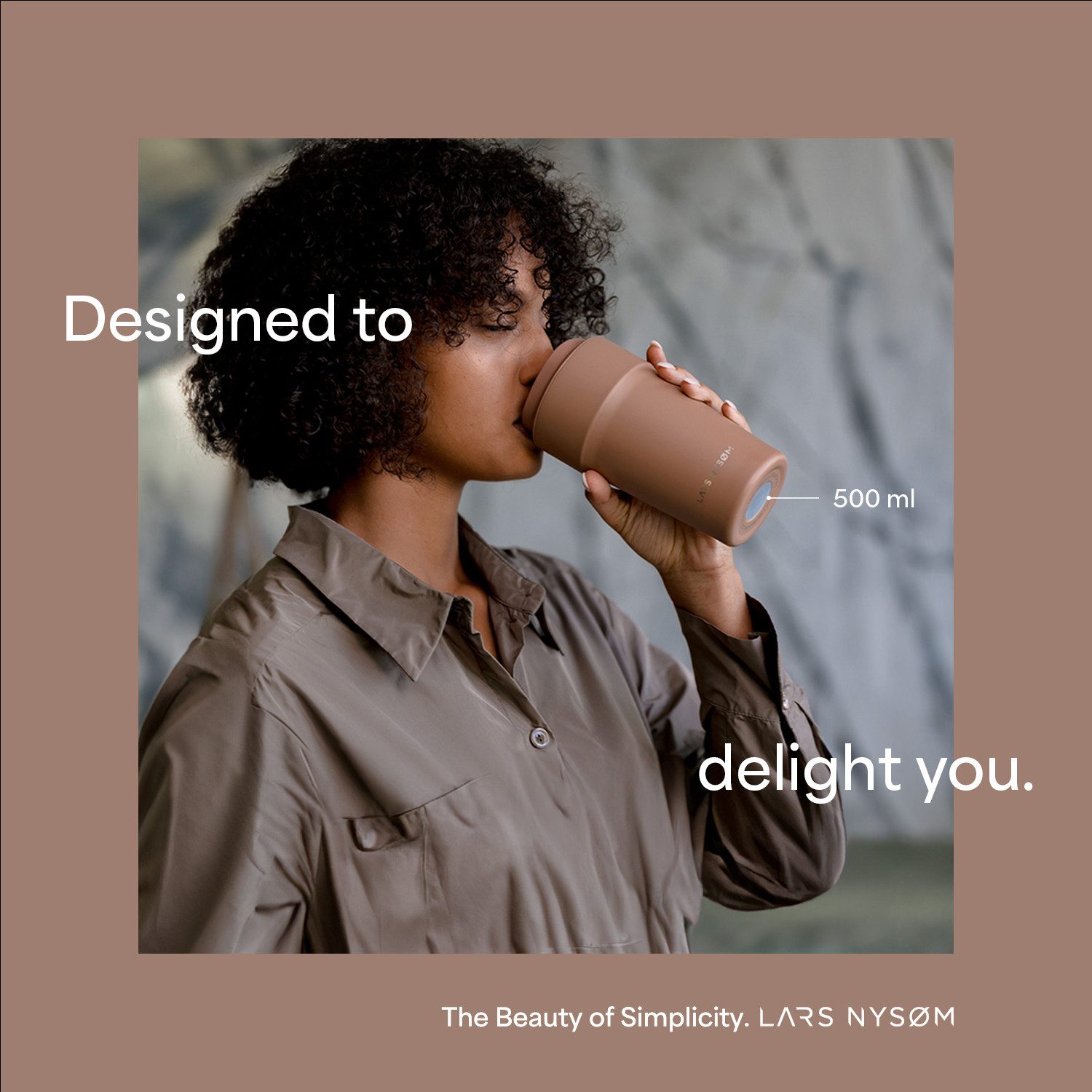 LARS NYSØM Thermobecher Bevægelse, 1-tlg., Thermobecher mit Vakuum Isolierung: 4h heiß / 8h kühl