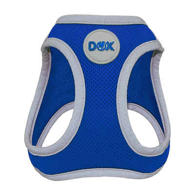 DDOXX Hunde-Geschirr Air Mesh Step-In Brustgeschirr für Hunde, Katzen, Welpen, Mesh, Blau Brustumfang: 48-55 Cm