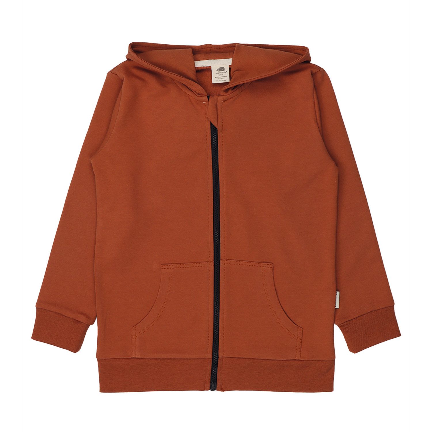 Sweatjacke Walkiddy Kinder Bio Baumwolle GOTS Braun nachhaltig -