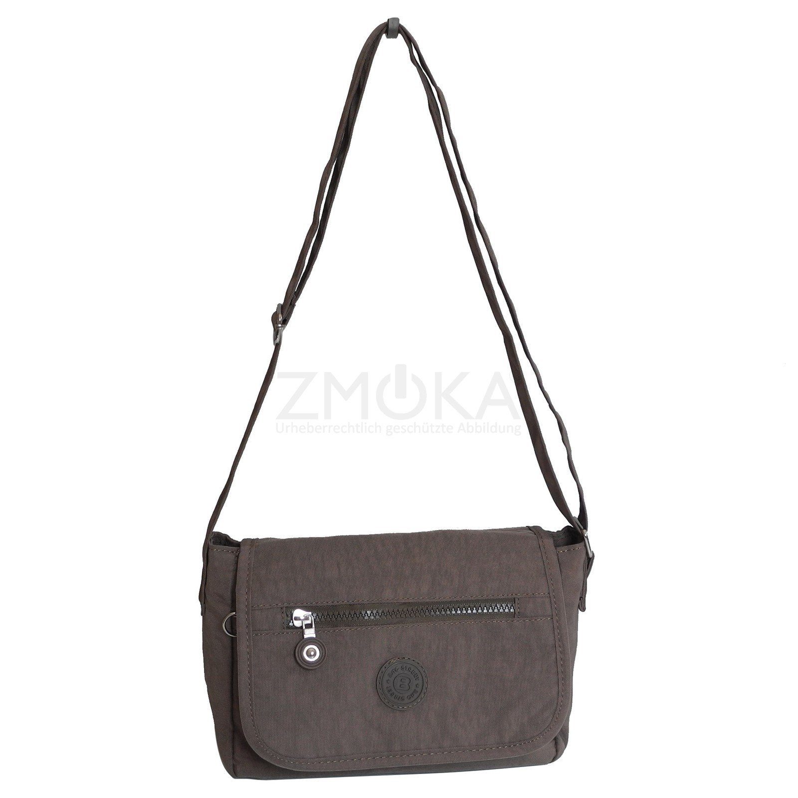- BAG Street Stofftasche Crinkle Handtasche Damen Braun Umhängetasche Bag Umhängetasche STREET Auswah