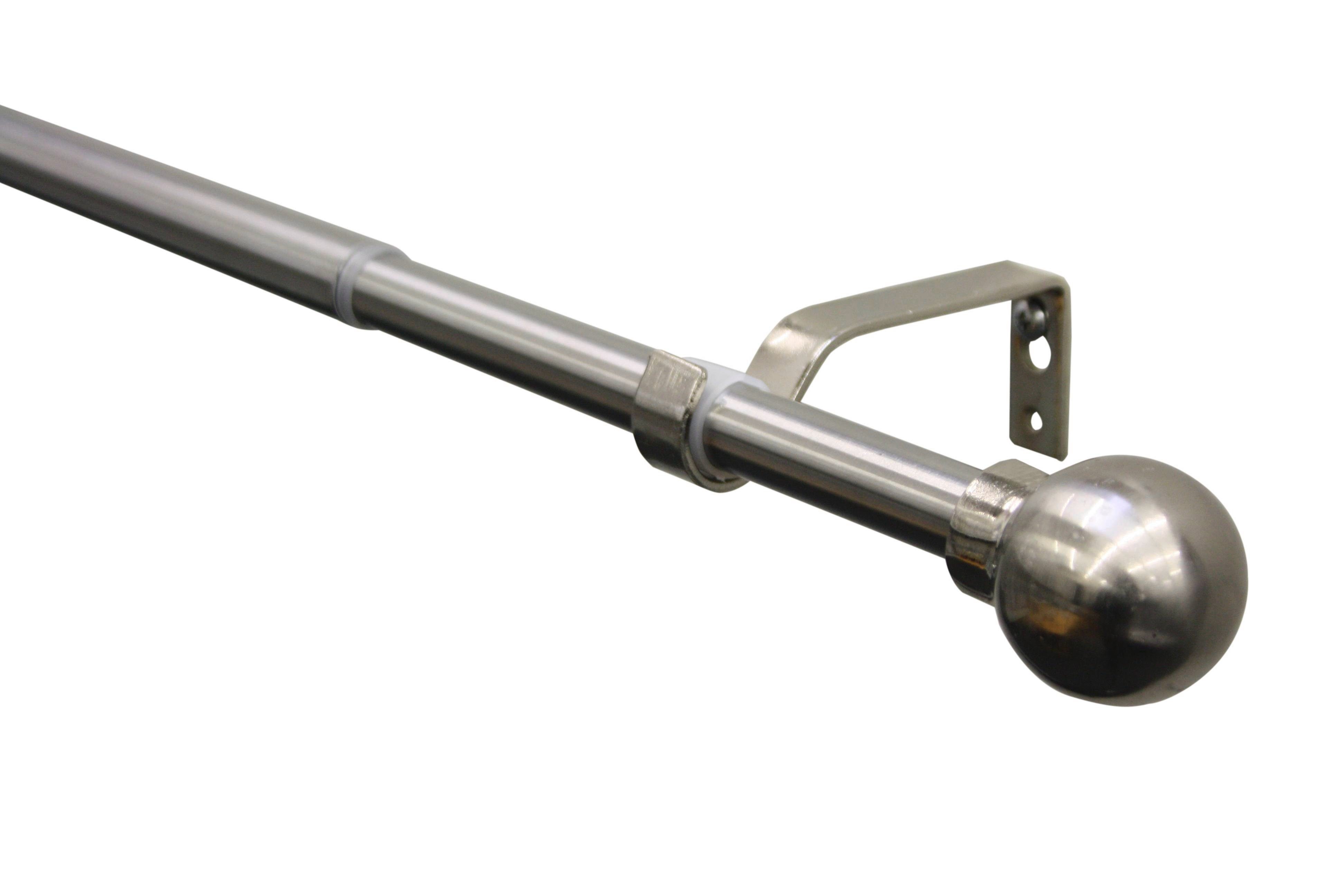 GARDINIA Gardinenstange Gardinia Kugel 1-Lauf Ø 16/19 mm edelstahl-optik, standard
