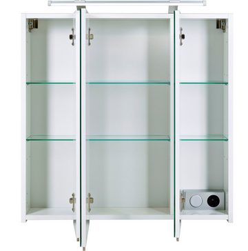 Schildmeyer Spiegelschrank Dorina Breite 70 cm, 3-türig, LED-Beleuchtung, Schalter-/Steckdosenbox