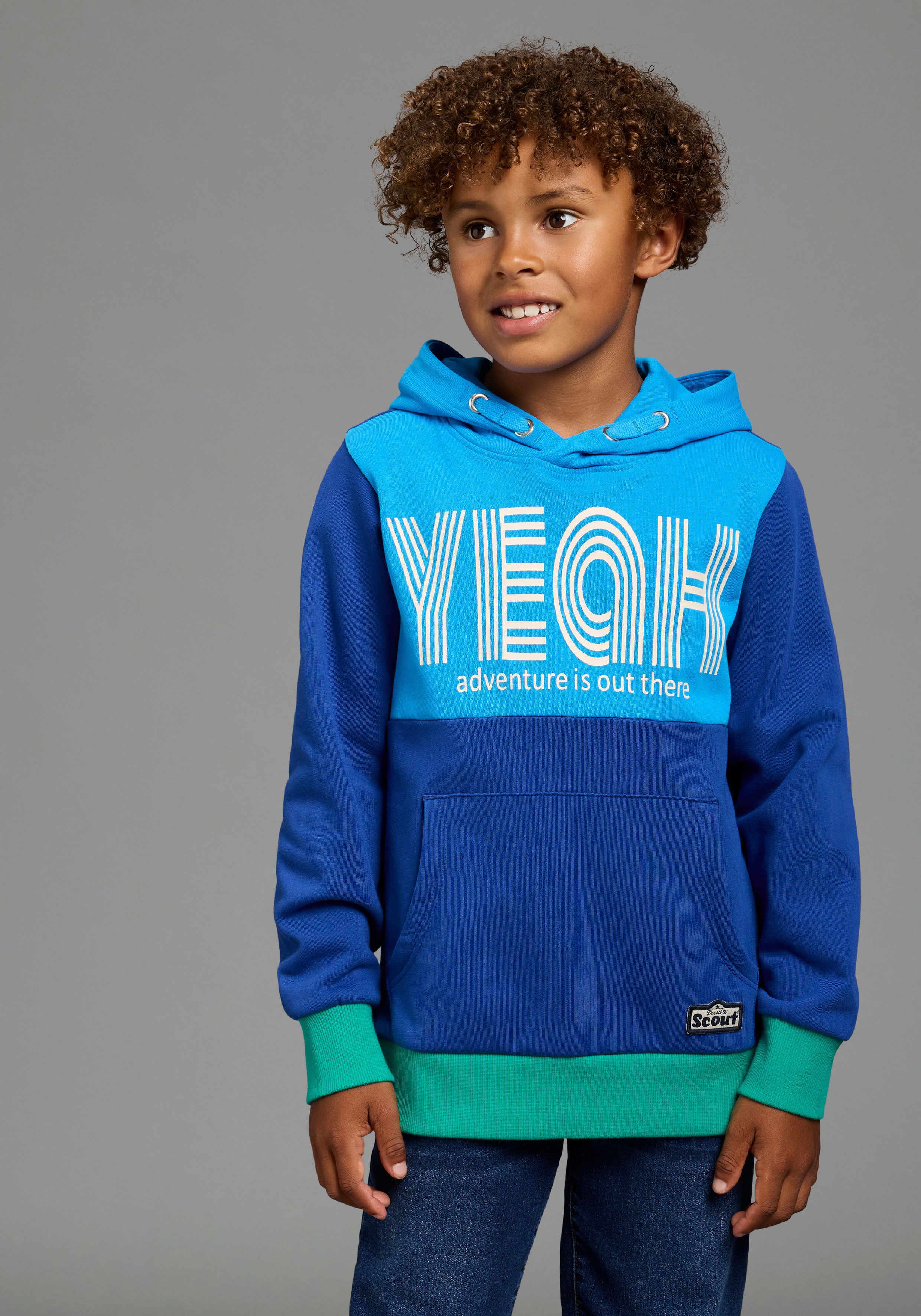 Scout Kapuzensweatshirt Hoodie in colorblocking Design und Print - NEU von SCOUT mit Kapuze, Langarm, Basic-Passform. € 32,99, (€ 32,99 pro 1 Stk).
