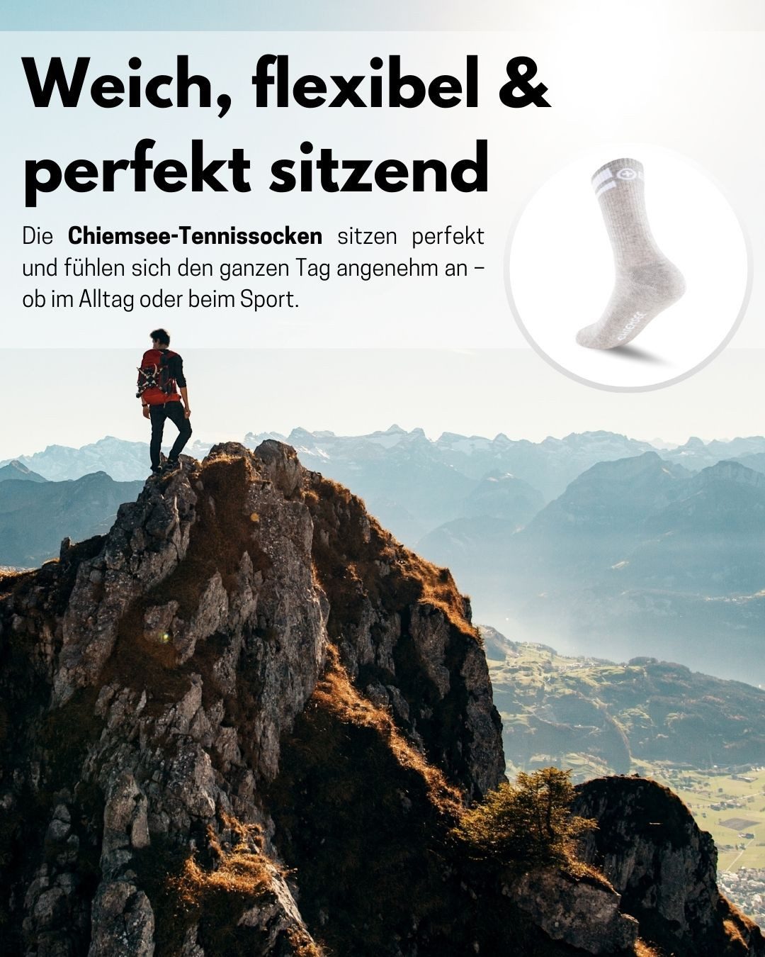 Chiemsee Tennissocken Sportsocken Damen und Herren 6 Paar Crew Socken elastischer Komfortbund und flache Zehennaht