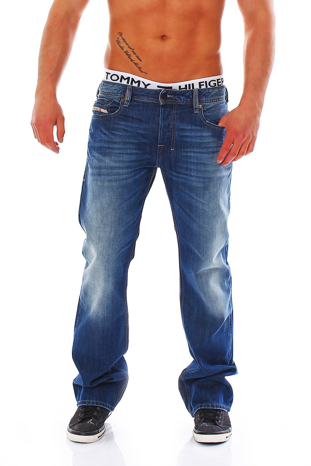 Diesel Bootcut-Jeans »Diesel Herren Jeans Zatiny 008XR - SET« (1-tlg)  Dezenter Used-Look