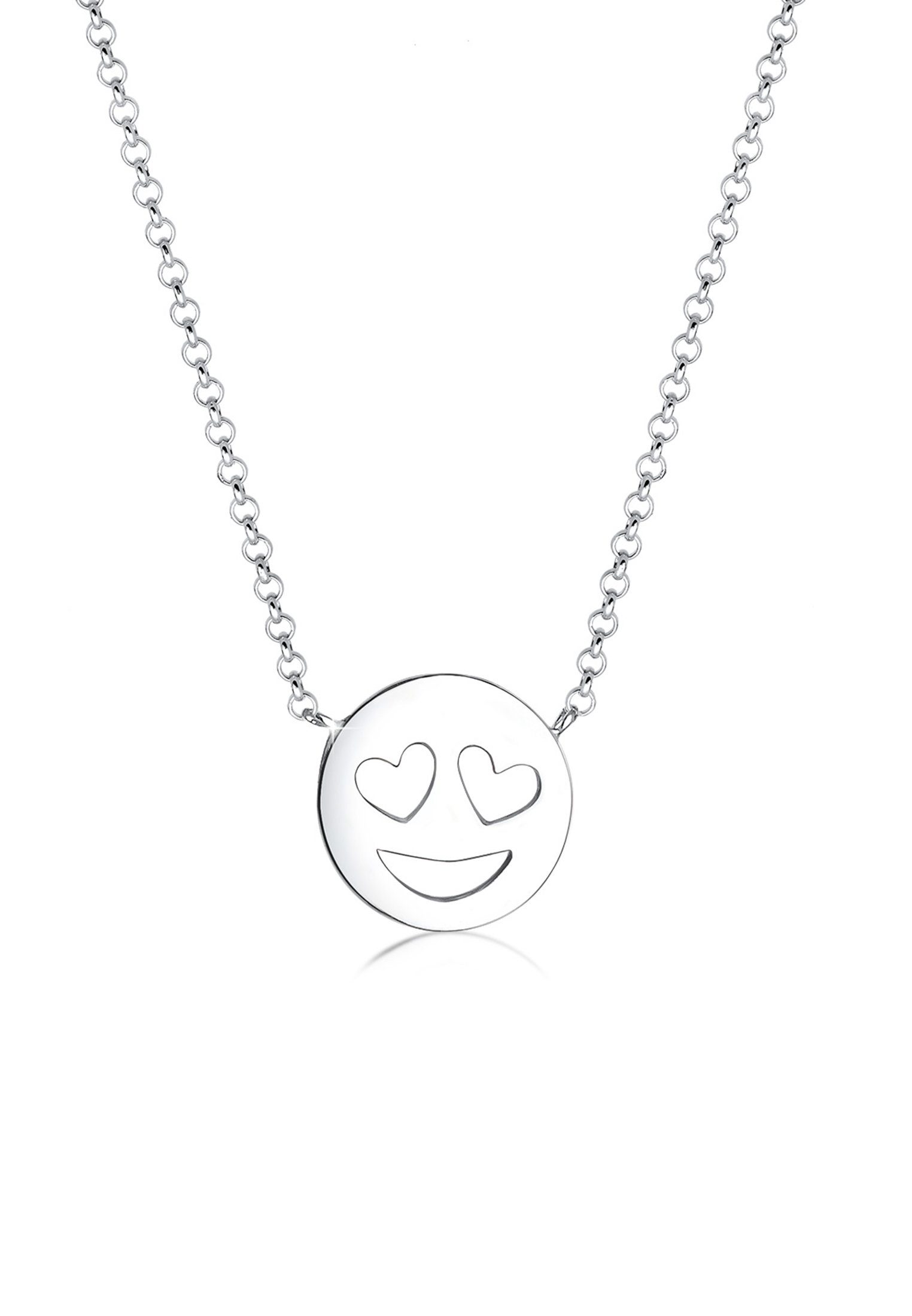Elli Kette mit Anhänger mit Happy Smile Face 925 Silber